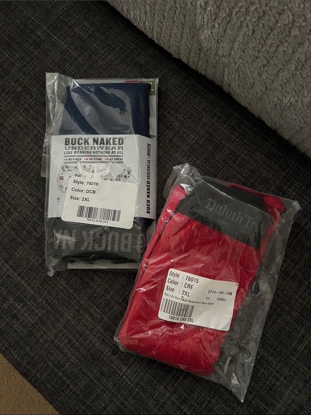 Duluth Trading Co Buck Naked Boxer Briefs - Red and Navy